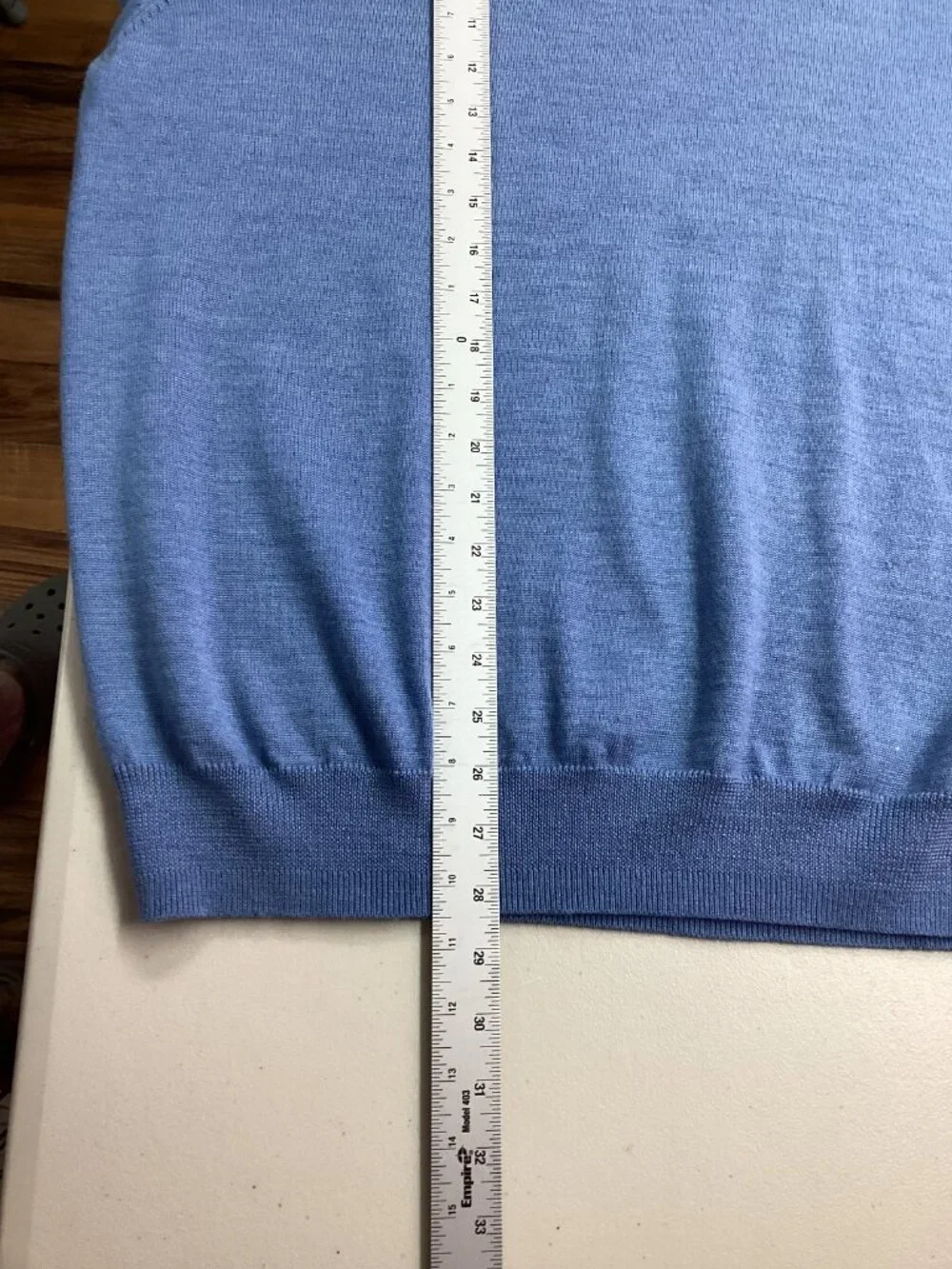 Jos A Bank Executive Coll. Men's XXL Blue Marino Wool Blend LS V-neck Sweater